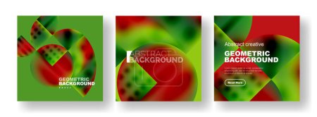 Ilustración de Conjunto vectorial de diseños abstractos de carteles geométricos. Colección de fondos, cubiertas, plantillas, folletos, pancartas, folletos, pancartas - Imagen libre de derechos