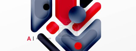 Ilustración de Fondo abstracto geométrico mínimo. Bloques geométricos coloridos. Líneas, cuadrados y triángulos composición fondo de pantalla - Imagen libre de derechos