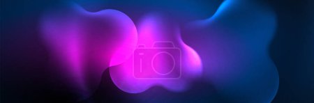 Illustration for Magic neon glowing lights abstract background wallpaper design, vector illustration - Royalty Free Image