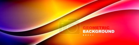 Illustration for Abstract background - waves and lines composition created with lights and shadows. Technology or business digital template - Royalty Free Image