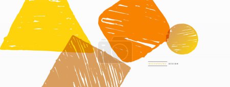 Illustration for Abstract background. Hand drawn geometric shape - square, circle and triangle. Craft business concept template for wallpaper, banner, background or landing - Royalty Free Image