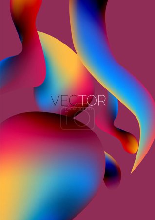 Illustration for Fluid shapes vertical wallpaper background. Vector illustration for banner background or landing page - Royalty Free Image