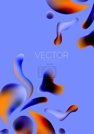Téléchargez les illustrations : Fluid water drop shape composition abstract background. Vector illustration for banner background or landing page - en licence libre de droit