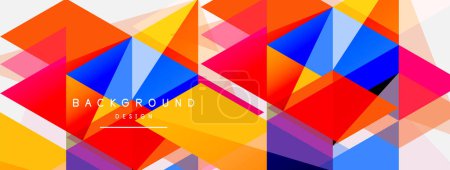 Illustration for Mosaic triangles geometric background. Techno or business concept, pattern for wallpaper, banner, background, landing page - Royalty Free Image
