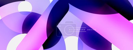 Illustration for Round shapes circles and other geometric forms. Vector illustration for wallpaper banner background card or landing page - Royalty Free Image