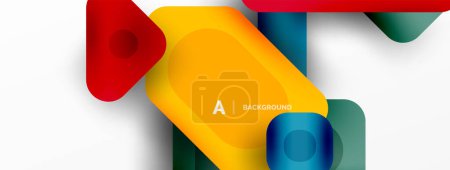Photo for Minimal geometric abstract background. Colorful geometric blocks. Lines, squares and triangles composition wallpaper - Royalty Free Image