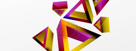 Illustration for Triangle abstract background. 3d vector basic shape technology or business concept composition. Trendy techno business template for wallpaper, banner, background or landing - Royalty Free Image