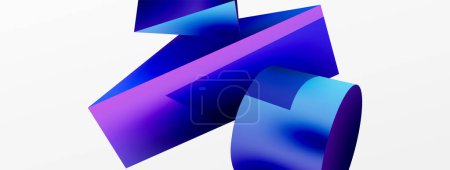 Photo for Metallic 3d shape vector geometric background. Trendy techno business template for wallpaper, banner, background or landing - Royalty Free Image