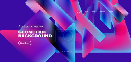 Illustration for Fluid triangles minimal abstract background. Techno or business concept, pattern for wallpaper, banner, background, landing page - Royalty Free Image
