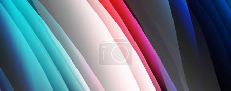 Ilustración de Líneas de onda fluida con fondo abstracto de degradado de color fluido de moda. Página web para sitio web o fondo de pantalla de aplicación móvil - Imagen libre de derechos