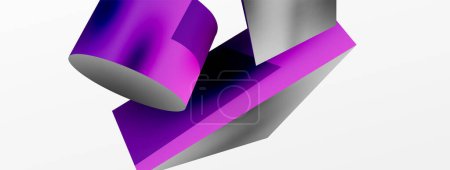 Foto de Vector 3d abstract background. Shapes 3d triangle and cylinder. Trendy techno business template for wallpaper, banner, background or landing - Imagen libre de derechos