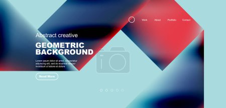 Illustration for Fluid gradient geometric triangles, abstract landing page background. Minimal shapes composition for wallpaper, banner, background, leaflet, catalog, cover, flyer - Royalty Free Image