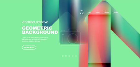 Illustration for Abstract trendy geometric patterns poster with fluid color triangles and other geometric shapes. Vector illustration for wallpaper, banner, background, leaflet, catalog, cover, flyer - Royalty Free Image