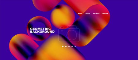 Illustration for Abstract circles and round shapes landing page background. Vector Illustration For Wallpaper, Banner, Background, Card, Book Illustration, landing page. Pattern design concept - Royalty Free Image