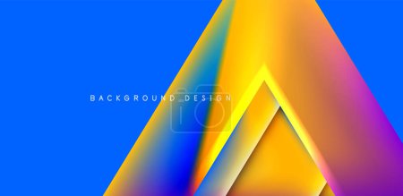 Téléchargez les illustrations : Fond abstrait vecteur triangle futuriste avec des gradients fluides colorés - en licence libre de droit