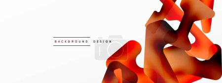 Illustration for Colorful bright abstract shapes composition. Digital web futuristic template for wallpaper, banner, background, card, book Illustration, landing page - Royalty Free Image