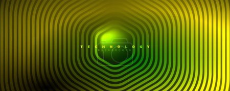 Illustration for Techno shiny hexagons abstract background, technology energy space light concept, abstract background wallpaper design - Royalty Free Image