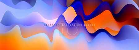 Ilustración de Ondas con colores líquidos fondo abstracto dinámico para cubiertas, plantillas, volantes, carteles, folletos, pancartas - Imagen libre de derechos