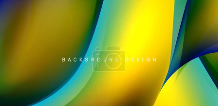 Illustration for Abstract elegant flowing shapes background, fluid gradient colors. Template for covers, templates, flyers, placards, brochures, banners - Royalty Free Image