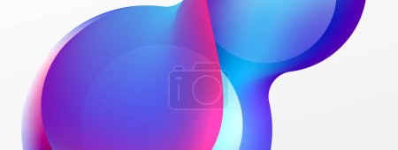Foto de Fluid abstract background. Liquid color gradients composition. Round shapes and circle flowing design for wallpaper, banner, background or landing - Imagen libre de derechos