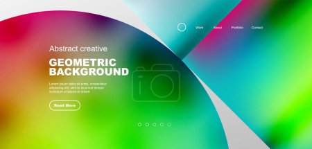 Photo for Bright fluid gradient circles abstract background. Business or technology design for wallpaper, banner, background, landing page, wall art, invitation, prints - Royalty Free Image