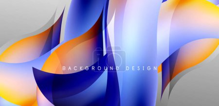 Photo for Abstract elegant flowing shapes background, fluid gradient colors. Template for covers, templates, flyers, placards, brochures, banners - Royalty Free Image