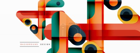 Ilustración de Líneas de fondo abstracto creativo geométrico. Composición de línea de color brillante para papel pintado, banner, fondo o aterrizaje - Imagen libre de derechos