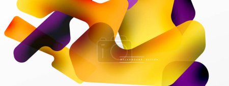 Ilustración de Coloridas formas abstractas brillantes composición. Plantilla futurista web digital para papel pintado, banner, fondo, tarjeta, libro Ilustración, landing page - Imagen libre de derechos