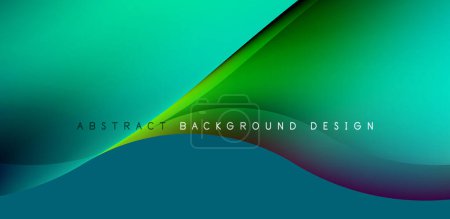 Illustration for Abstract elegant flowing shapes background, fluid gradient colors. Template for covers, templates, flyers, placards, brochures, banners - Royalty Free Image