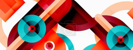 Illustration for Creative geometric wallpaper. Minimal geometric background with round shapes. Trendy techno business template for wallpaper, banner, background or landing - Royalty Free Image