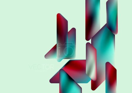 Ilustración de Fluid color dynamic geometric shapes abstract background. Vector illustration for wallpaper banner background or landing page - Imagen libre de derechos