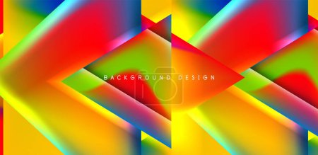 Ilustración de Área de panadería abstracta con triángulos superpuestos y gradientes de fluidos para cubiertas, plantillas, volantes, carteles, folletos, pancartas - Imagen libre de derechos