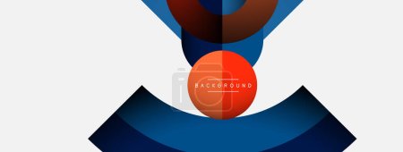 Ilustración de Fondo abstracto geométrico. Formas redondas, círculos, composición de líneas para fondo de banner de papel pintado o landing page - Imagen libre de derechos