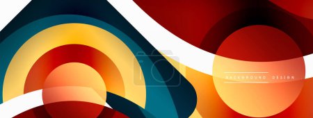 Illustration for Creative geometric wallpaper. Minimal abstract background. Circle wave and round shapes composition vector illustration for wallpaper banner background or landing page - Royalty Free Image