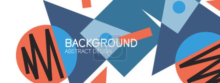 Ilustración de Fondo abstracto con bloques, líneas, formas geométricas. Techno o concepto de negocio para fondo de pantalla, banner, fondo, landing page - Imagen libre de derechos