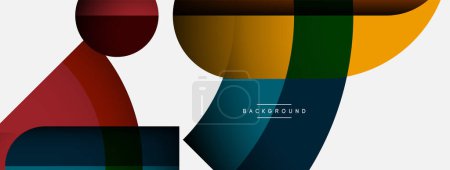 Illustration for Trendy shapes, color minimal design composition, lines and shadows for wallpaper banner background or landing page - Royalty Free Image
