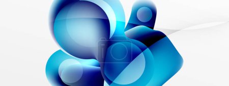 Illustration for Fluid abstract background, round shapes and circle flowing design for wallpaper, banner, background or landing - Royalty Free Image