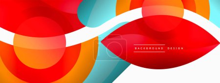 Illustration for Creative geometric wallpaper. Minimal abstract background. Circle wave and round shapes composition vector illustration for wallpaper banner background or landing page - Royalty Free Image