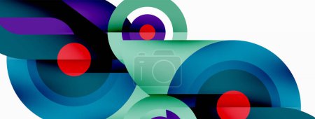 Ilustración de Anillos y círculos fondo abstracto geométrico para fondo de pantalla, bandera, telón de fondo - Imagen libre de derechos