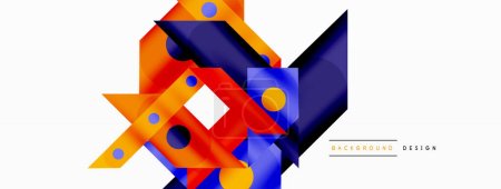 Ilustración de Fondo abstracto geométrico de líneas rectas brillantes y coloridas. Composición de líneas superpuestas de moda para papel pintado, banner, fondo o aterrizaje - Imagen libre de derechos