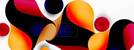 Illustration for Geometric round shapes and circles abstract background. Wallpaper for concept of AI technology, blockchain, communication, 5G, science, business - Royalty Free Image