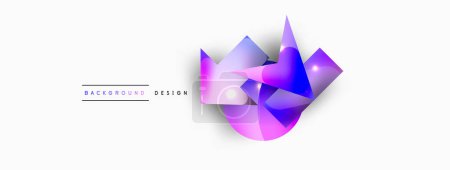 Photo for Dynamic composition, shiny geometric shapes abstract background. Trendy techno business template for wallpaper, banner, background or landing - Royalty Free Image