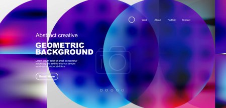 Illustration for Abstract circles and lines geometric minimal trendy background. Business or technology design for wallpaper, banner, background, landing page, wall art, invitation, prints - Royalty Free Image