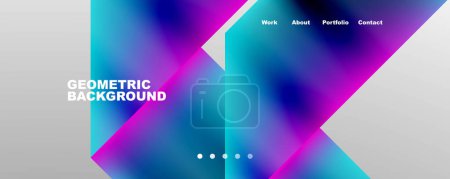 Photo for Trendy minimal geometric composition abstract background. Triangle fluid bright colors backdrop. Vector Illustration For Wallpaper, Banner, Background, Card, Book Illustration, landing page - Royalty Free Image