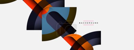 Illustration for Trendy shapes, color minimal design composition, lines and shadows for wallpaper banner background or landing page - Royalty Free Image