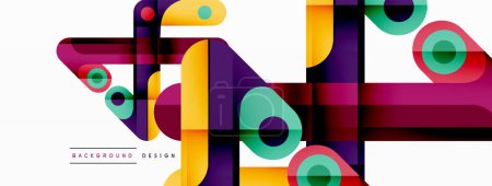 Ilustración de Líneas de fondo abstracto creativo geométrico. Composición de línea de color brillante para papel pintado, banner, fondo o aterrizaje - Imagen libre de derechos
