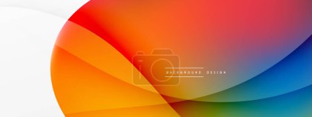 Téléchargez les illustrations : Fluid color abstract background. Liquid gradients, wave pattern. Trendy techno business template for wallpaper, banner, background or landing - en licence libre de droit