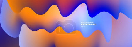 Photo for Waves with liquid colors dynamic abstract background for covers, templates, flyers, placards, brochures, banners - Royalty Free Image