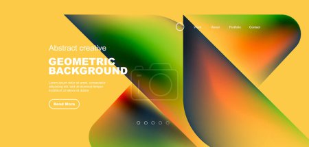 Illustration for Liquid shapes with flowing gradient colors. Geometric circle round triangles. Vector illustration for wallpaper, banner, background, leaflet, catalog, cover, flyer - Royalty Free Image