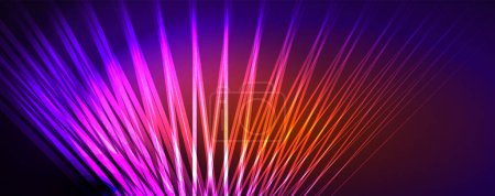 Photo for Light beams, neon lines abstract background. Vector Illustration For Wallpaper, Banner, Background, Card, Book Illustration, landing page - Royalty Free Image